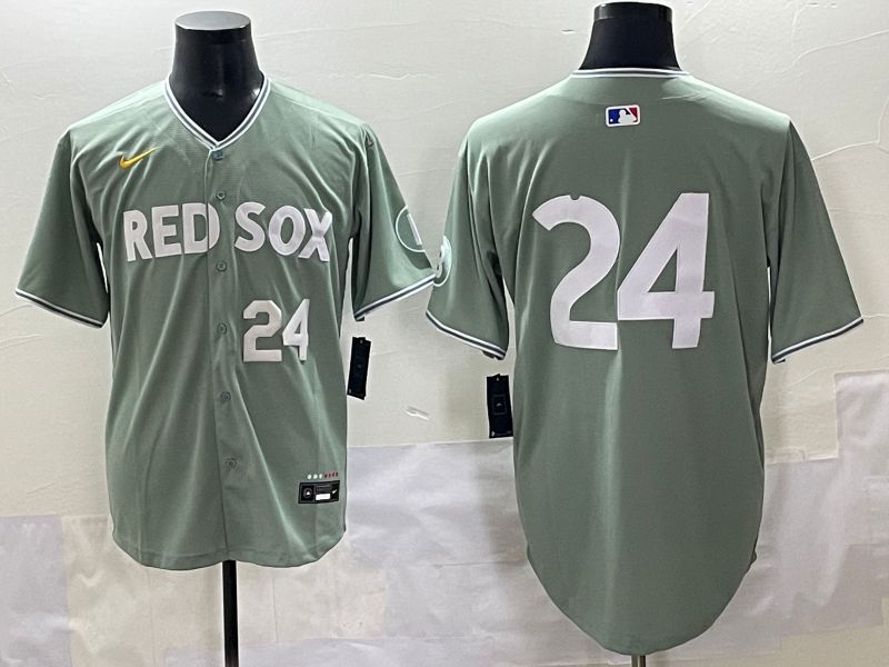 Men 2025 Boston Red Sox #24 No Name Light Green Joint Name Nike MLB Jersey style 2->boston red sox->MLB Jersey